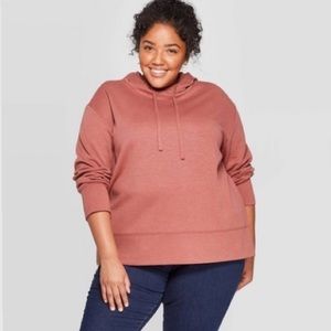 Ava & Viv burgundy plus size hoodie sweatshirt size x